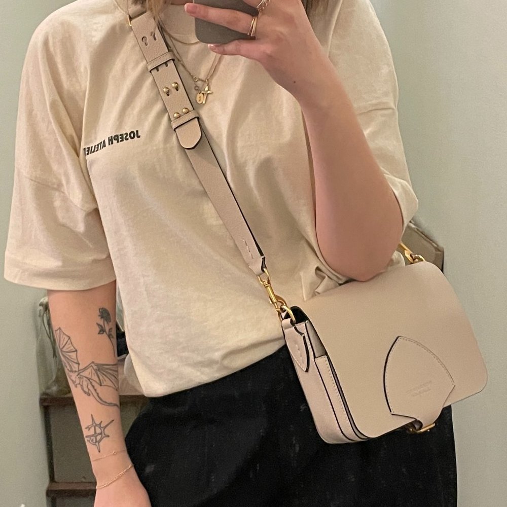 Beautiful cream white rare authentic Bridle Square Burberry satchel bag